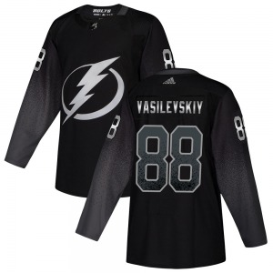 Authentic Adidas Youth Andrei Vasilevskiy Black Alternate Jersey - NHL Tampa Bay Lightning