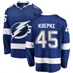 Breakaway Fanatics Branded Adult Cole Koepke Blue Home Jersey - NHL Tampa Bay Lightning