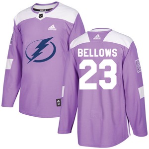 Authentic Adidas Adult Brian Bellows Purple Fights Cancer Practice Jersey - NHL Tampa Bay Lightning