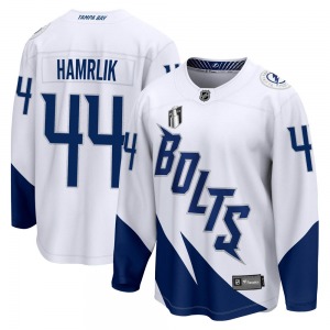 Breakaway Fanatics Branded Adult Roman Hamrlik White 2022 Stadium Series 2022 Stanley Cup Final Jersey - NHL Tampa Bay Lightning