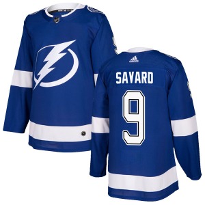 Authentic Adidas Adult Denis Savard Blue Home Jersey - NHL Tampa Bay Lightning