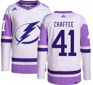 Authentic Adidas Youth Mitchell Chaffee Hockey Fights Cancer Jersey - NHL Tampa Bay Lightning