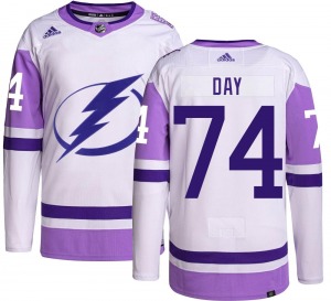 Authentic Adidas Youth Sean Day Hockey Fights Cancer Jersey - NHL Tampa Bay Lightning