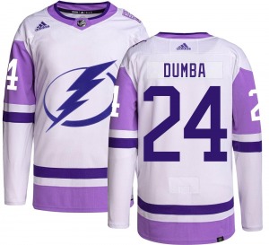 Authentic Adidas Youth Matt Dumba Hockey Fights Cancer Jersey - NHL Tampa Bay Lightning