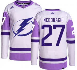 Authentic Adidas Youth Ryan McDonagh Hockey Fights Cancer Jersey - NHL Tampa Bay Lightning