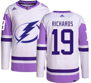 Authentic Adidas Youth Brad Richards Hockey Fights Cancer Jersey - NHL Tampa Bay Lightning