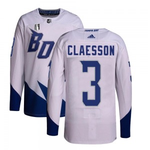 Authentic Adidas Adult Fredrik Claesson White 2022 Stadium Series Primegreen 2022 Stanley Cup Final Jersey - NHL Tampa Bay Light