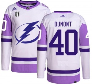 Authentic Adidas Youth Gabriel Dumont Hockey Fights Cancer 2022 Stanley Cup Final Jersey - NHL Tampa Bay Lightning
