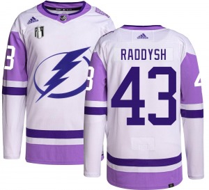 Authentic Adidas Youth Darren Raddysh Hockey Fights Cancer 2022 Stanley Cup Final Jersey - NHL Tampa Bay Lightning