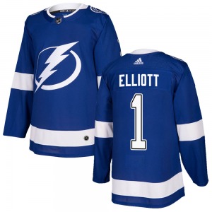 Authentic Adidas Youth Brian Elliott Blue Home Jersey - NHL Tampa Bay Lightning