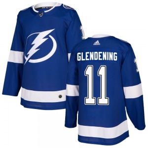 Authentic Adidas Youth Luke Glendening Blue Home Jersey - NHL Tampa Bay Lightning