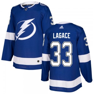 Authentic Adidas Youth Maxime Lagace Blue Home Jersey - NHL Tampa Bay Lightning