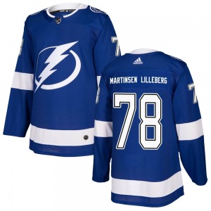 Authentic Adidas Youth Emil Martinsen Lilleberg Blue Home Jersey - NHL Tampa Bay Lightning