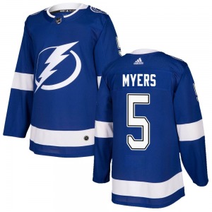 Authentic Adidas Youth Philippe Myers Blue Home Jersey - NHL Tampa Bay Lightning