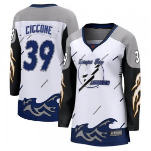 Breakaway Fanatics Branded Women's Enrico Ciccone White Special Edition 2.0 Jersey - NHL Tampa Bay Lightning