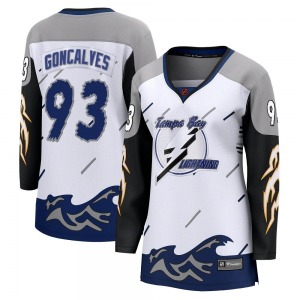 Breakaway Fanatics Branded Women's Gage Goncalves White Special Edition 2.0 Jersey - NHL Tampa Bay Lightning