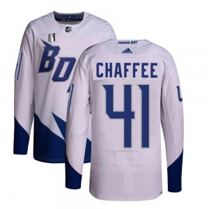 Authentic Adidas Youth Mitchell Chaffee White 2022 Stadium Series Primegreen 2022 Stanley Cup Final Jersey - NHL Tampa Bay Light