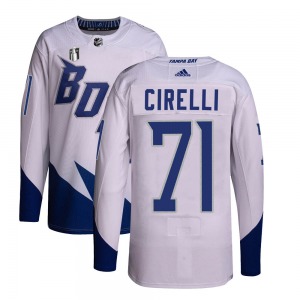 Authentic Adidas Youth Anthony Cirelli White 2022 Stadium Series Primegreen 2022 Stanley Cup Final Jersey - NHL Tampa Bay Lightn