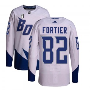 Authentic Adidas Youth Gabriel Fortier White 2022 Stadium Series Primegreen 2022 Stanley Cup Final Jersey - NHL Tampa Bay Lightn