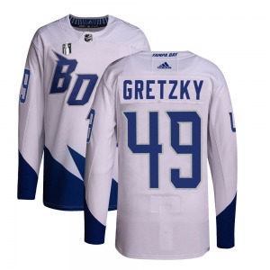 Authentic Adidas Youth Brent Gretzky White 2022 Stadium Series Primegreen 2022 Stanley Cup Final Jersey - NHL Tampa Bay Lightnin