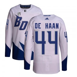 Authentic Adidas Youth Calvin de Haan White 2022 Stadium Series Primegreen 2022 Stanley Cup Final Jersey - NHL Tampa Bay Lightni
