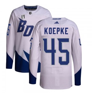 Authentic Adidas Youth Cole Koepke White 2022 Stadium Series Primegreen 2022 Stanley Cup Final Jersey - NHL Tampa Bay Lightning