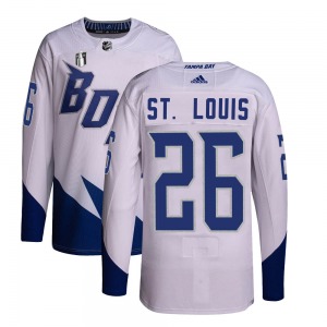 Authentic Adidas Youth Martin St. Louis White 2022 Stadium Series Primegreen 2022 Stanley Cup Final Jersey - NHL Tampa Bay Light