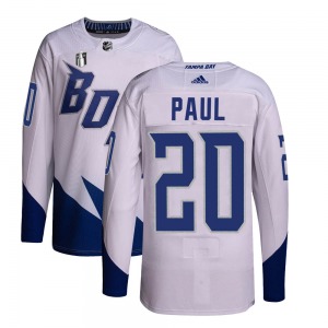 Authentic Adidas Youth Nicholas Paul White 2022 Stadium Series Primegreen 2022 Stanley Cup Final Jersey - NHL Tampa Bay Lightnin