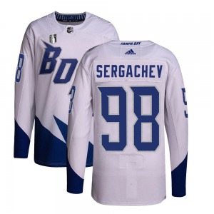 Authentic Adidas Youth Mikhail Sergachev White 2022 Stadium Series Primegreen 2022 Stanley Cup Final Jersey - NHL Tampa Bay Ligh