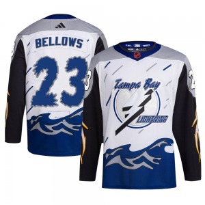 Authentic Adidas Youth Brian Bellows White Reverse Retro 2.0 Jersey - NHL Tampa Bay Lightning