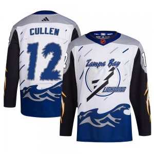 Authentic Adidas Youth John Cullen White Reverse Retro 2.0 Jersey - NHL Tampa Bay Lightning