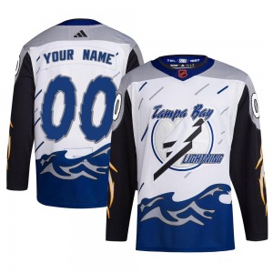 Authentic Adidas Youth Custom White Custom Reverse Retro 2.0 Jersey - NHL Tampa Bay Lightning