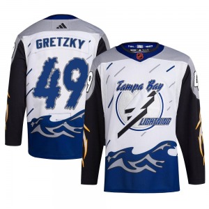 Authentic Adidas Youth Brent Gretzky White Reverse Retro 2.0 Jersey - NHL Tampa Bay Lightning
