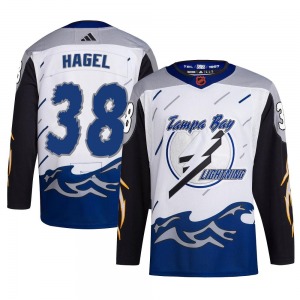 Authentic Adidas Youth Brandon Hagel White Reverse Retro 2.0 Jersey - NHL Tampa Bay Lightning