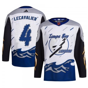 Authentic Adidas Youth Vincent Lecavalier White Reverse Retro 2.0 Jersey - NHL Tampa Bay Lightning