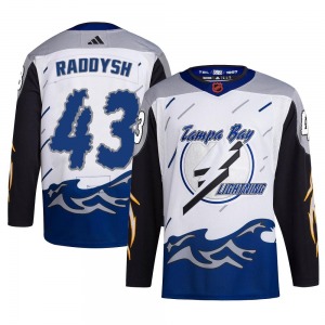 Authentic Adidas Youth Darren Raddysh White Reverse Retro 2.0 Jersey - NHL Tampa Bay Lightning