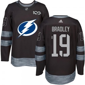 Authentic Adult Brian Bradley Black 1917-2017 100th Anniversary Jersey - NHL Tampa Bay Lightning