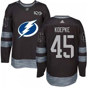 Authentic Adult Cole Koepke Black 1917-2017 100th Anniversary Jersey - NHL Tampa Bay Lightning