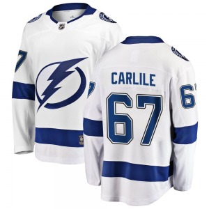 Breakaway Fanatics Branded Youth Declan Carlile White Away Jersey - NHL Tampa Bay Lightning