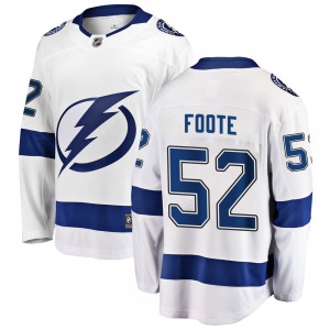 Breakaway Fanatics Branded Youth Cal Foote White Away Jersey - NHL Tampa Bay Lightning