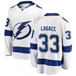 Breakaway Fanatics Branded Youth Maxime Lagace White Away Jersey - NHL Tampa Bay Lightning
