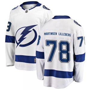 Breakaway Fanatics Branded Youth Emil Martinsen Lilleberg White Away Jersey - NHL Tampa Bay Lightning