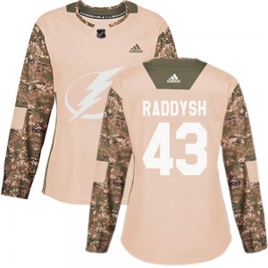 Authentic Adidas Women's Darren Raddysh Camo Veterans Day Practice Jersey - NHL Tampa Bay Lightning