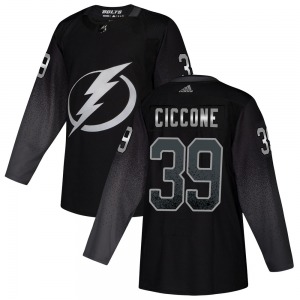 Authentic Adidas Adult Enrico Ciccone Black Alternate Jersey - NHL Tampa Bay Lightning