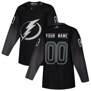 Authentic Adidas Adult Custom Black Custom Alternate Jersey - NHL Tampa Bay Lightning