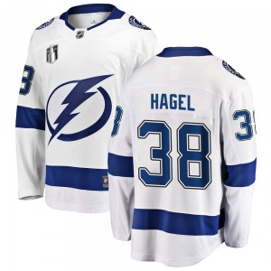 Breakaway Fanatics Branded Adult Brandon Hagel White Away 2022 Stanley Cup Final Jersey - NHL Tampa Bay Lightning