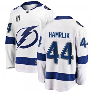 Breakaway Fanatics Branded Adult Roman Hamrlik White Away 2022 Stanley Cup Final Jersey - NHL Tampa Bay Lightning