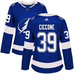 Authentic Adidas Women's Enrico Ciccone Blue Home Jersey - NHL Tampa Bay Lightning