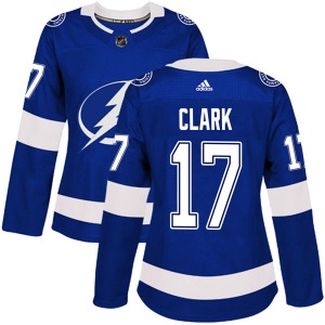 Authentic Adidas Women's Wendel Clark Blue Home Jersey - NHL Tampa Bay Lightning
