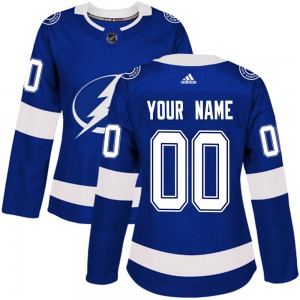 Authentic Adidas Women's Custom Blue Custom Home Jersey - NHL Tampa Bay Lightning
